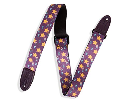 Levy's Leathers 1.5" Wide Guitar Strap for Kids with Shooting Star Pattern (MPJR-001)