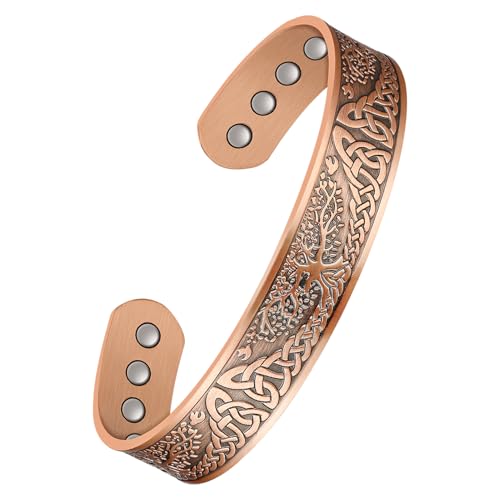 Bracelet en cuivre pur pour homme le cadeau idéal avec 12 aimants bien-être