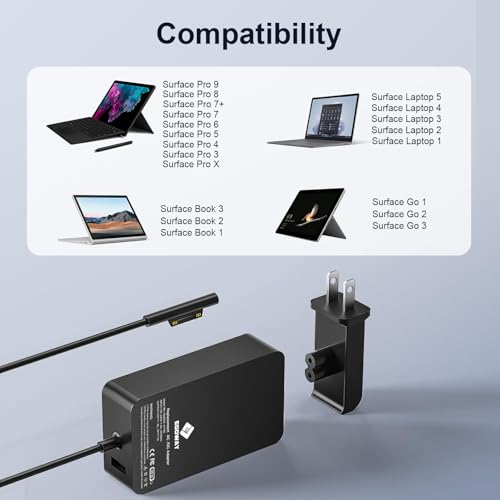 image for E EGOWAY Surface Pro Charger 65W, Surface Laptop Charger for Microsoft