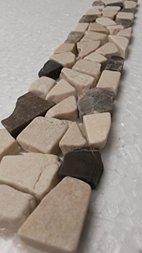 Frise 5 X 30 cm pierre naturelle Marron/crème 8 mm rupture mosaïque Emperador foncé Crema Marfil Cover