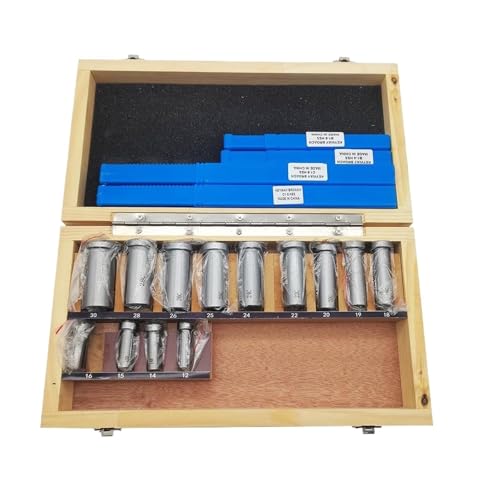 BAISULI Push Type Keyway broaches 22pcs Keyway Broach Set Broaching Tool Bushing Shim Set Metric Systems 12-30 HSS Keyway Tool