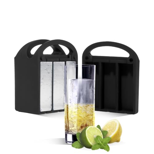 LEMONSODA Collins Ice Cubic Mold Maker - 6 Spears - 100% Clear - For Highball, Collins, Drinking Glasses - Gift Box | Easy-Made Cubic | Food-Grade Premium Silicone | Dishwasher-Safe