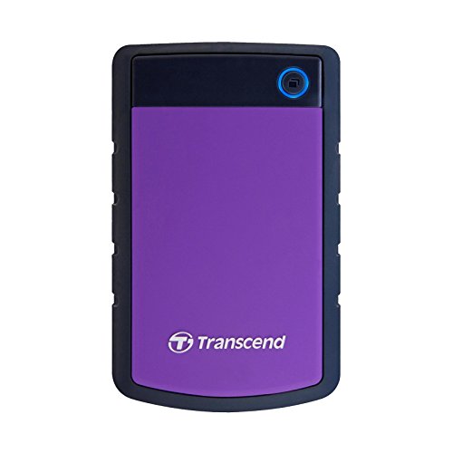 Image of Transcend StoreJet 25H3P 1TB USB 3.1 Gen 1 Shock Resistant Rugged Portable External Hard Drive Purple, Slim - TS1TSJ25H3P
