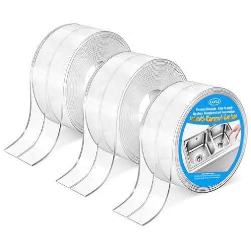 Image of Clear Caulk Tape Waterproof Self Adhesive, Caulking Strip Tape, LAVILI | Waterproof Self Adhesive Sealant Strip for Kitchen Countertop, Bathroom, Toilet (2.2cm x 10.5Ft)