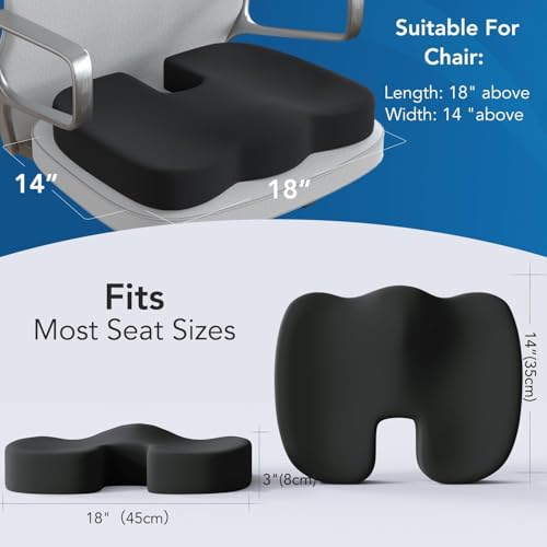 Image of Orthopedic Memory Coccyx Cushion | 2 Years Warranty | Car Seat Cushion,Chair Cushion, Memory Foam Sitting Coccyx Cushion for Tailbone, Sciatica & Back Pain Relief with Air Mesh Black