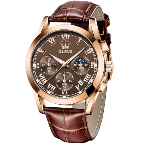 Image of OLEVS Mens Watches Stylish Chronograph Waterproof Luminous Silicon Strap Multifunction Watches for Men Business Men Wrist Watch