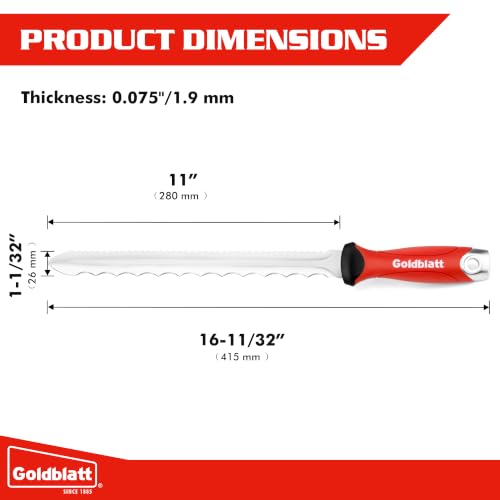 Image of Goldblatt 11 inch Rockwool Insulation Knife, Sod Cutter Tool for Fiberglass