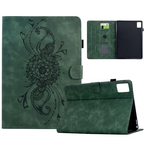 Étui pour Lenovo Tab M10 Plus 3ème génération TB125FU vert foncé en cuir