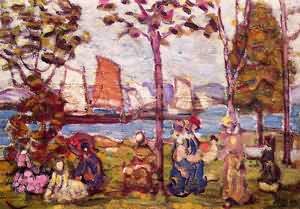 Peinture à l'huile Reproductions de Maurice Prendergast 1905 Toile Deco 30x40 Pouces