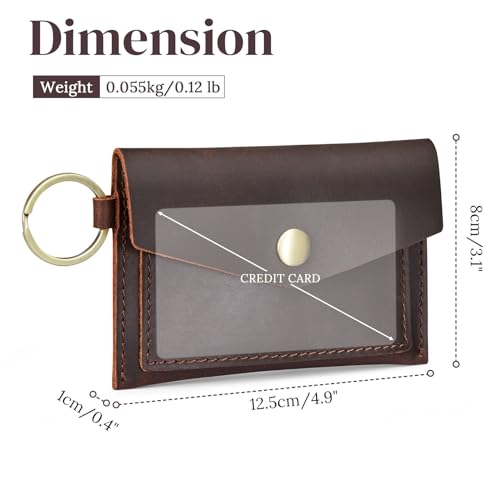 Image of S-ZONE Genuine Leather Women's Small Wallet Change Pouch Credit Card Holder Mini Purse Envelope Keychain