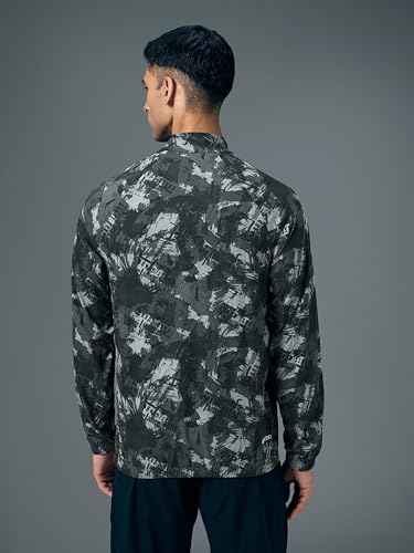 Image of TECHNOSPORT Men's Slim Fit All Over Print High Neck Jacket With TS-Flexi for Gym, Training, Winterwear