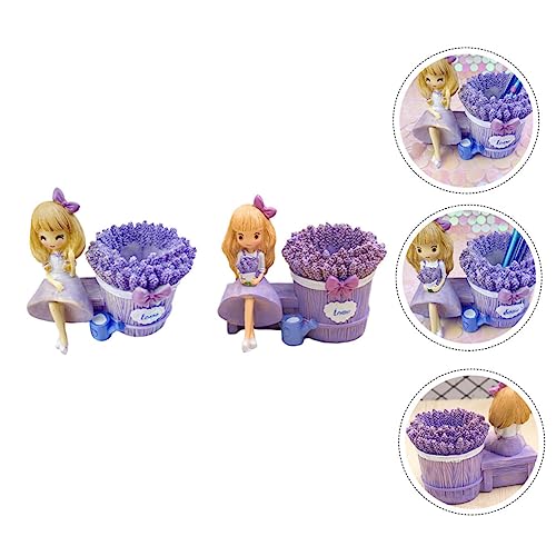 Décoration de table pot à crayons lavande, cadeau idéal de bureau