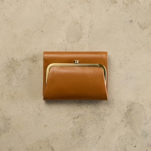 Image of HOBO Robin Women Leather Wallet Trifold with Hidden Magnetic Closure, ID Window, Zip Coin Pocket, 4 Card Slots & Vintage Frame Design, Compact Carry - Natural