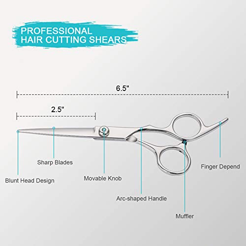Hair Cutting Scissors Barber Scissors - Professional 6.5 Inches Stainless Steel Razor Edge Hair Shears for Women Men Salon Home