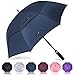 Regenschirm Sturmfest Groß,XL Golf Umbrella Stockschirm mit Auf-Zu-Automatik für Herren Damen - Travel Schirm mit Tragegurt,von Zomake(Marineblau)