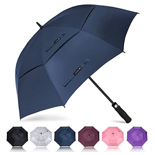 ZOMAKE Grand Parapluie Golf Automatique,XL Parapluies Resistant au Vent pour Homme Femme - 157cm Umbrella Paraplui Solide Anti Tempete(Bleu Marin)