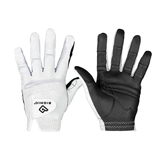 New Improved 2X Long Lasting Bionic RelaxGrip Golf Glove with Patented Double-Row Finger Grip System (Men's Large, Worn on Left Hand)