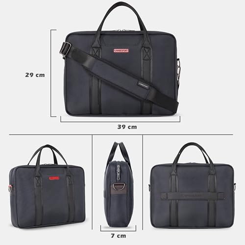 Image of Lavie Sport Elevate Briefcase 9L Laptop Briefcase Bag | Premium Leatherette Business Briefcase for Men & Women | Messenger Shoulder Bag with Detachable Strap