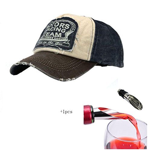 Malloom® Nueva unisex gorra de béisbol algodón mezclado motocicleta Gorra molienda borde do old Sombrero (café)
