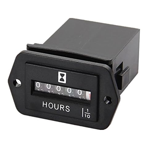 AIMILAR Mechanical Hour Meter AC 110V-250V for Small Engines, Boats, Generators and More - 6 Digit Display with Easy Installation and High Accuracy Cover