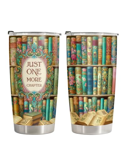 GEPOSTORE Book Tumbler 20oz with Lid, Birthday Gifts For Women Book Lover