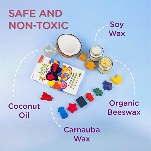 dabble Organic Beeswax Crayons | Non Toxic Crayons for toddlers | Natural 8 Fun Shaped | for kids 2 years + | Easy Grasp | For PreSchool | Child Safe |