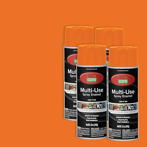 COLOR CARE Spray Paint, 12 oz, 4-Pack (Gloss Orange) –