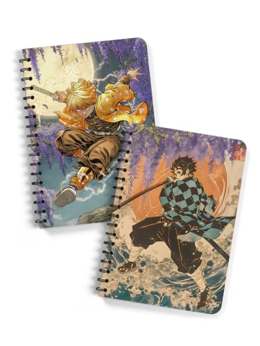 Image of ComicSense.xyz Anime Sketchbook Thunder Warrior, Nichirin Warrior Printed A5 Spiral Drawing Sketch Book Unruled for Kids Students Gift (Pack of 2)