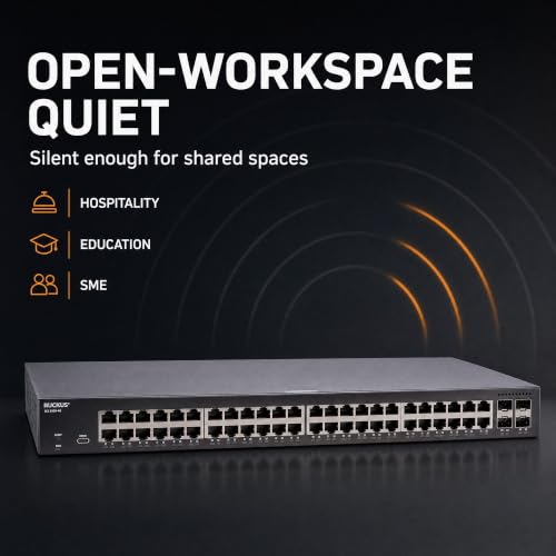 Image of Ruckus ICX8100-48 Managed Switch, 48x 10 /100 /1000 Mbps RJ-45, 4x 1GbE SFP Uplinks - Enterprise Layer 2 Access Switch, No Licensing Required