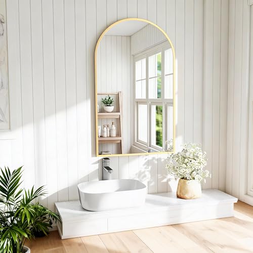 Image of NEWBULIG Bathroom Mirror, Wall Mirror with Aluminum Alloy Thin Frame, Bathroom Mirrors for Over Sink, Bedroom, Living Room, Entryway
