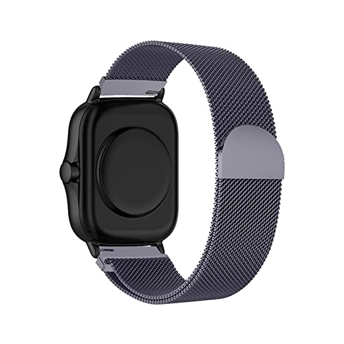 BrynnShop Kompatibel mit Amazfit GTS 2 Mini Armband Metall 20mm Magnet Edelstahl Ersatzarmband für Amazfit GTS/GTS 2/GTS 2e/GTS 2 Mini/Amazfit GTS 3 Metall Mesh Uhrenarmband (Grau,20mm) Cover