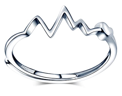 MicVivien Anillo Moderno para Mujeres Plata de Ley 925 Anillo Latido del Corazon Joyería Anillo de Compromiso Cover