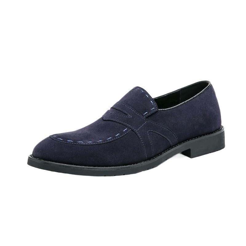 Men's Business Casual Leather Shoes Slip-On Loafers Fashion Wedding Shoes Wedge Flat Shoes Suede Craft Comfortable for Men