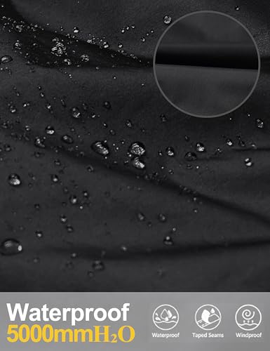 MoFiz Wasserdicht Hose Damen Überziehhose Fahrrad Regenhose Leichte Packbar Hose Winddicht Outdoorhose Wanderhose Trekkinghose Schwarz Größe EU 2XL