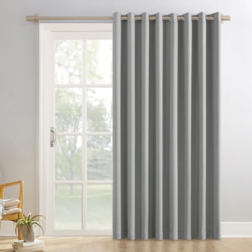 Cortina para puerta de patio de 100 x 84 pulgadas Sun Zero, panel gris para cubrir ventanales 2
