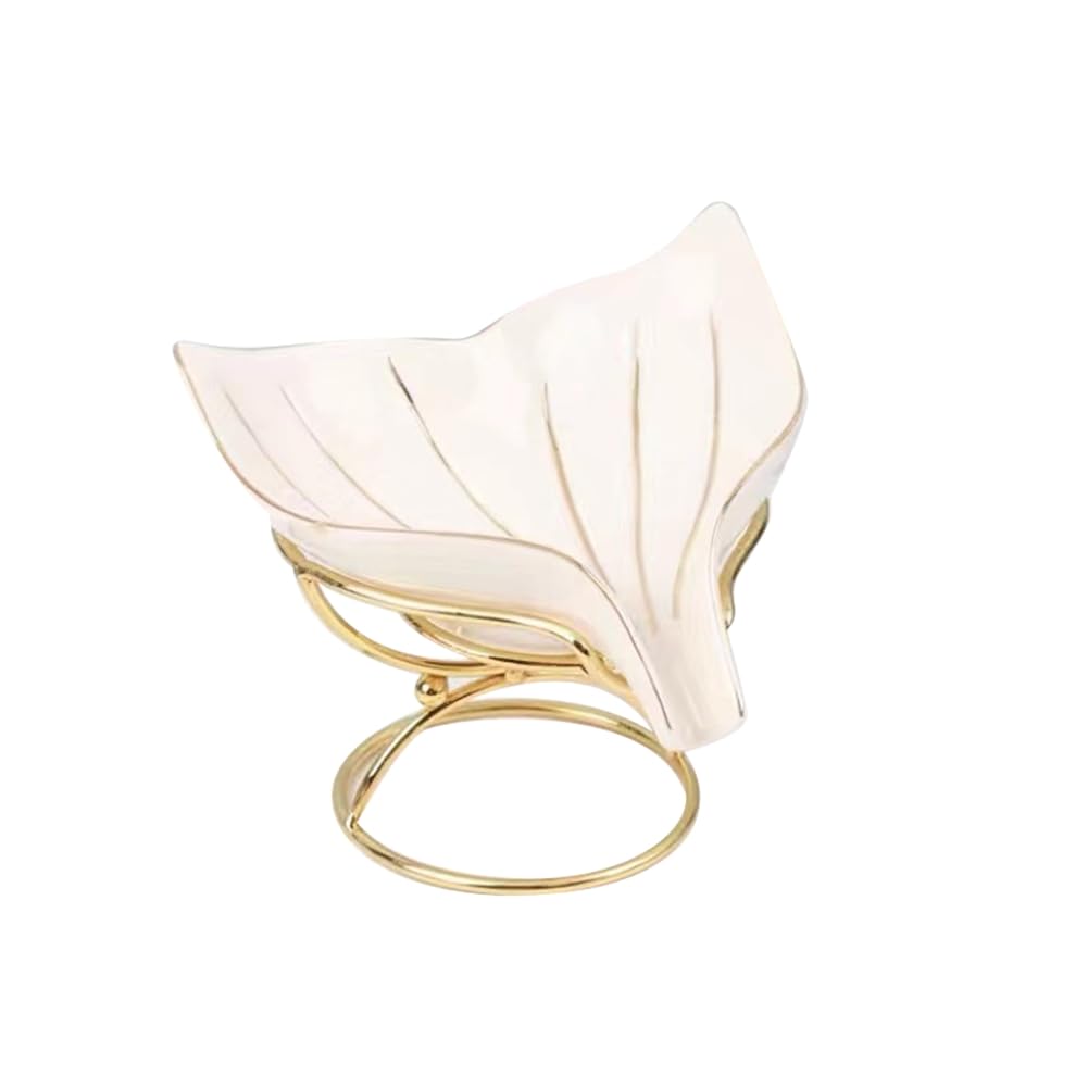 Ppcdfre White Soap Dish, Self-Draining Jewelry Holder, Fishtail Soap Dish Ceramic Soap Dish For Shower, Bathroom(White)
