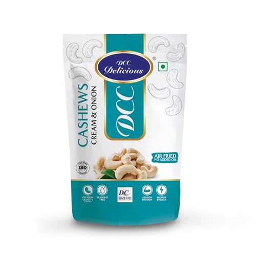 Image of DCC DELICIOUS Roasted Cashews (Cream & Onion), 80Grams | Dry Roasted | Air Fried