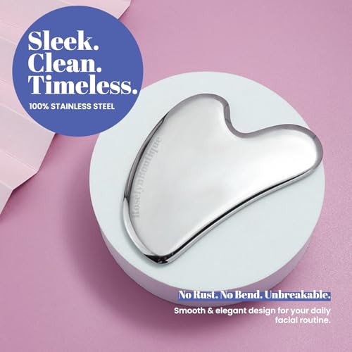 Image of ROSELYNBOUTIQUE Gua Sha Facial Tools & Stainless Steel Face Roller | Daily Skincare Routine