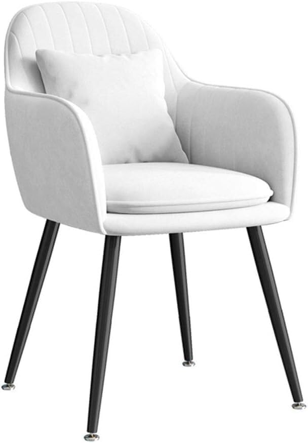 Chaise en velours blanc avec accoudoirs confortables pour soulager le dos au salon