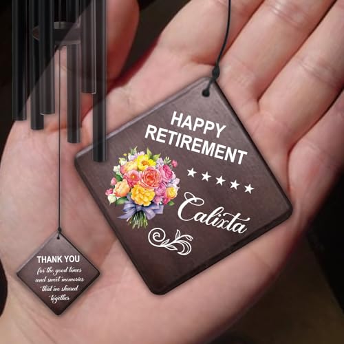 Image of Personalized Retirement Wind Chime for Women & Men, Going Away Farewell Gifts for Coworkers Teacher Boss Leader,Coworker Leaving Customized Wind Chime, Happy Retirement Gifts