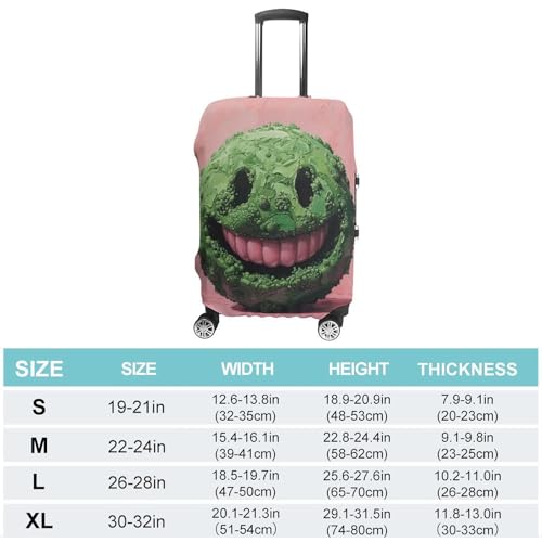 Green Smiley Face Suitcase Covers Luggage Protector - Travel Elastic Baggage Case Protective, Washable Anti-scratch Large Suit Case Cover for Suitcases Fits 19-32 Inch Luggages S2