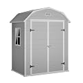 6 x 4.5FT Garden Resin Tool Shed, Outdoor Storage Shed with Window&Vents, Lockable Door&Ramp, Waterproof Storage Shed with Floor Suitable for Patios, Gardens, Backyards and Construction Sites