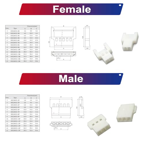 Kit conector de cable MX2.0 2.0mm para 2-10 pines miniatura 5