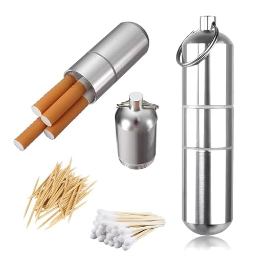 Étui à Cigarettes Porte-clés(2 pièces), Boîte à Cigarette Métal Etui imperméable pour Poche, Aluminium Mini Porte Cigarettes pour Hommes Femmes Boîte de Poche Ronde à Cigarettes