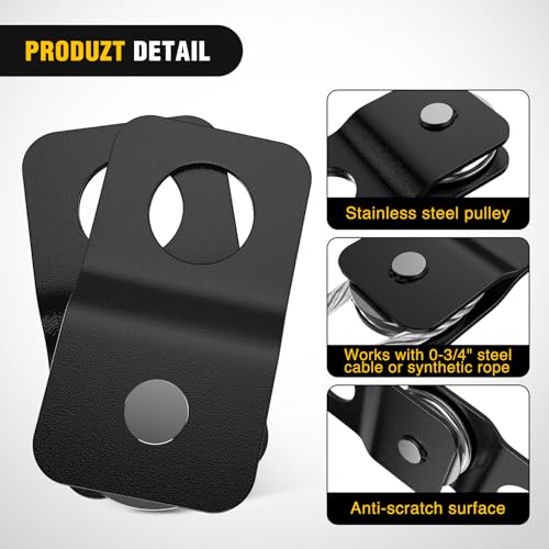 Image of Nilight 4 Ton Winch Snatch Block Towing Pulley Blocks 8000 LBS Capacity, Heavy Duty Offroad Recovery Accessory for Synthetic Rope & Steel Cable Universal ATV UTV