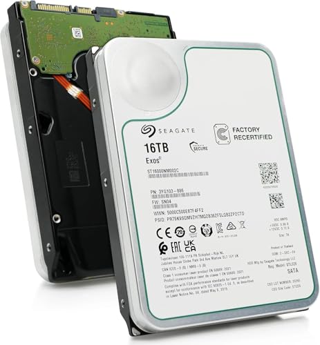Image of Seagate Exos X16 ST16000NM002C 16TB 7.2K RPM SATA 6Gb /s 512e 3.5in Recertified Hard Drive (Renewed)