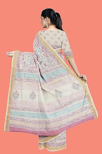 Generic pink maheshwari silk saree – image 2