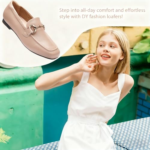 Image of DeYashopin Womens Loafers Shoes Fashion Low Heel Slip on Shoes Comfortable Driving Flats