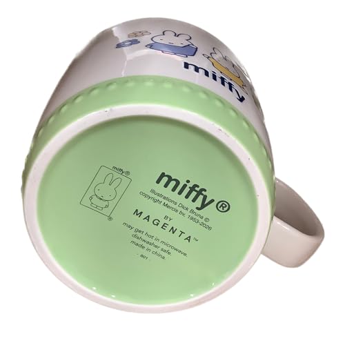 Taza Miffy de cerámica blanca con base verde diseño miniatura 5