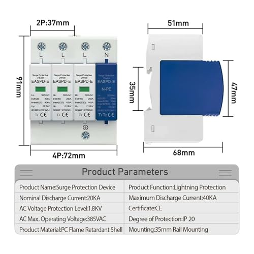 Surtensions Domestiques Solution de Protection Électrique 2P 385V Basse Tension - 2